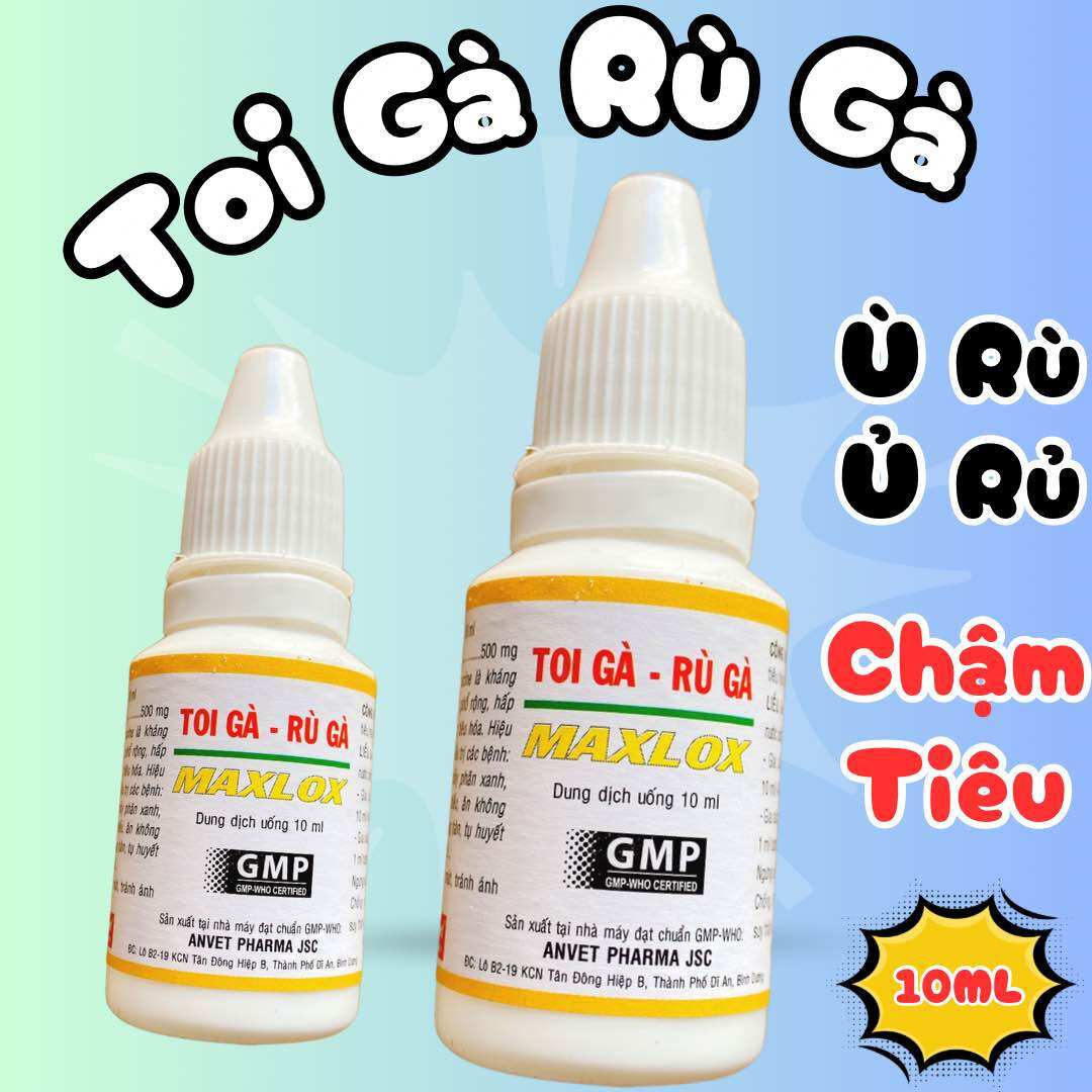 Thuốc nhỏ gà đá Toi gà - Rù gà, xù lông xệ cánh, chướng diều khô chân gà lọ 10ml