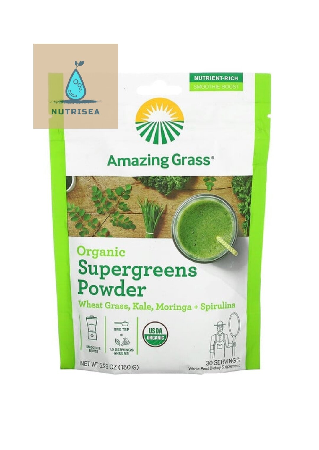 Hỗn hợp bột rau Super green powder Mỹ giảm viêm tăng tuần hoàn hỗ trợ táo