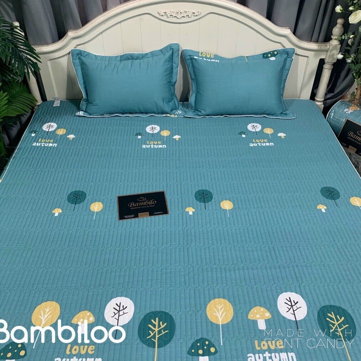 Bộ Ga Gối Trần Bông Bambiloo Cotton 1m8x2m 3 món