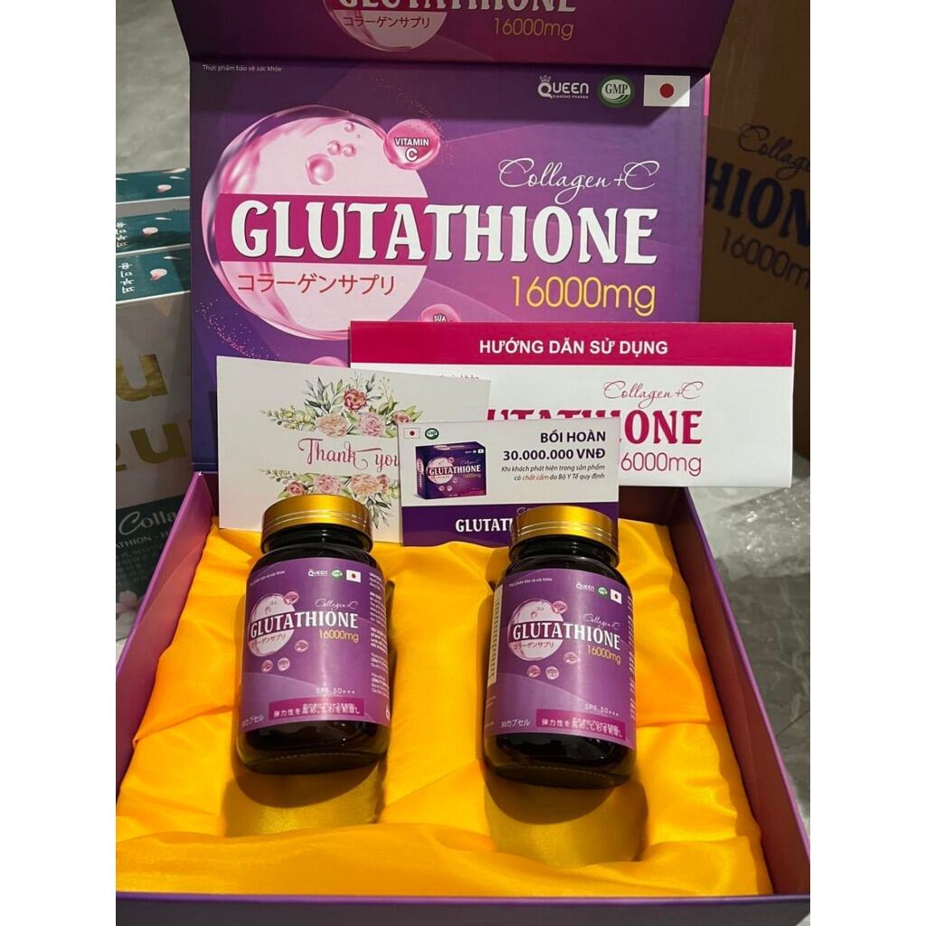 Viên Uống Trắng da COLLAGEN - GLUTATHIONE 16000 - Trắng Da Mờ Nám Giảm Nhăn