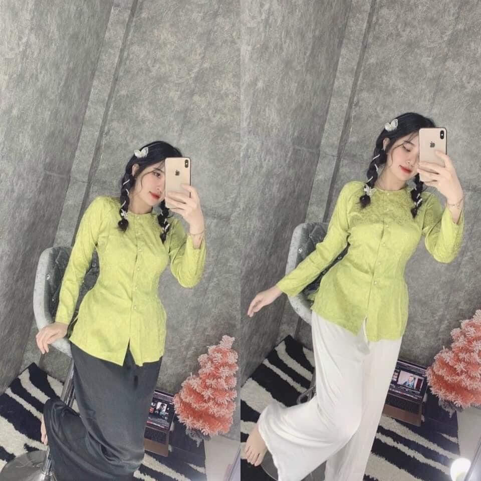 Bộ bà ba đi chùa - bà ba gấm ( cả set)