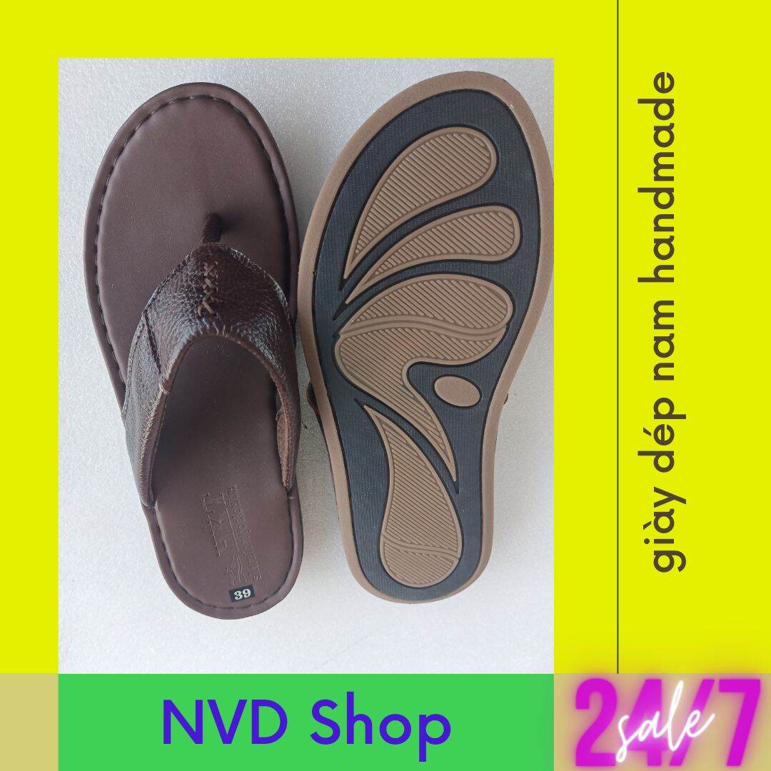 Dép xỏ ngón da bò nam cao cấp handmade [ NVD-16 ]
