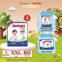 [20h 7-10.8 GIẢM THÊM 90K]  Gói Tã/bỉm quần HUGGIES SKINCARE MEGA JUMBO size XXL76+4 miếng