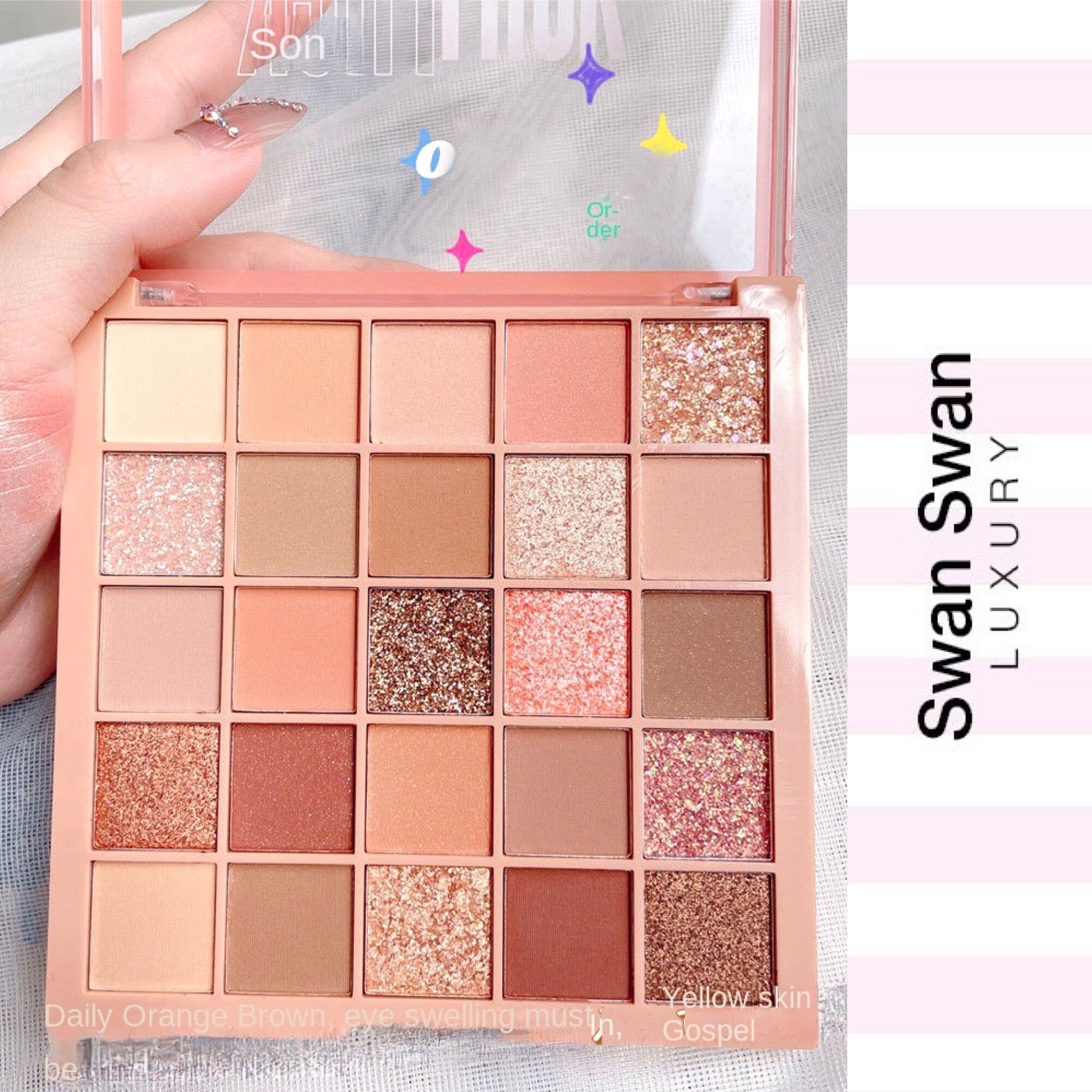 Bảng phấn mắt trang điểm 25 màu sắc lấp lánh