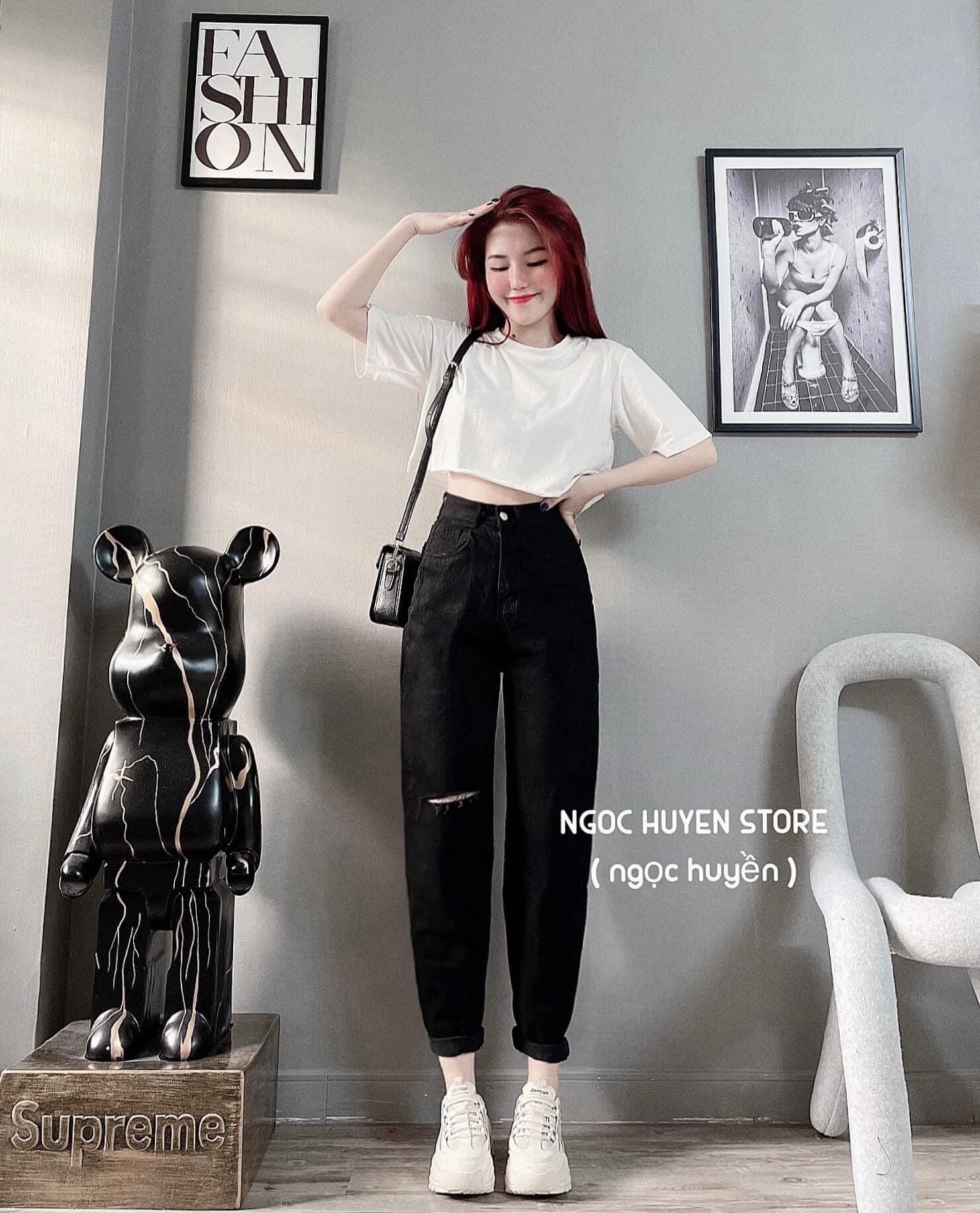 Baggy Jeans Lưng Cao Rách 1Line