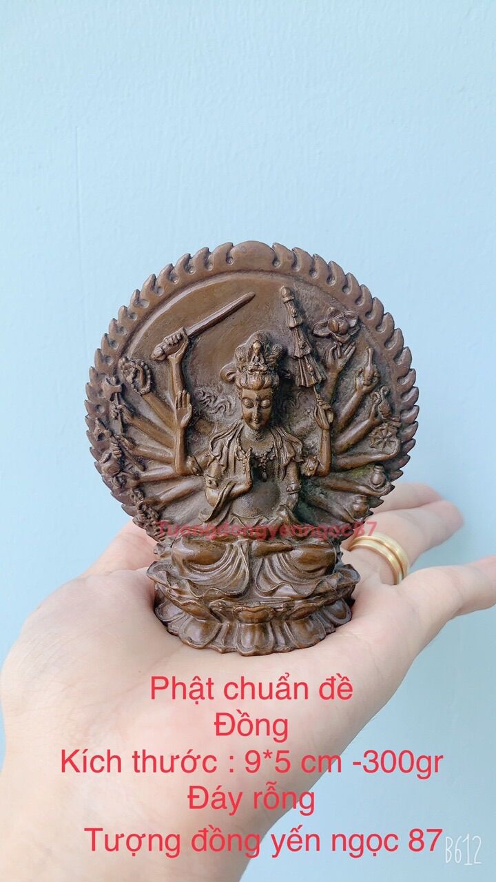 Tượng đồng Phật chuẩn đề cao 9 cm