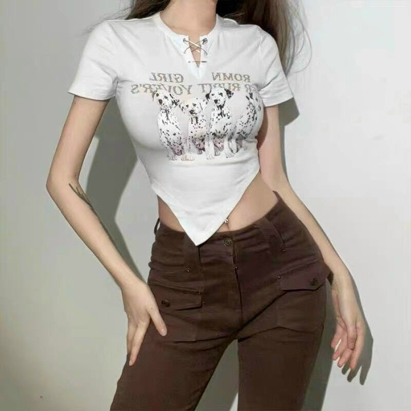 Áo croptop vạt 4 chú cún BG