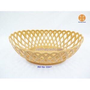 Rổ nhựa giả mây hình bầu dục to và bé