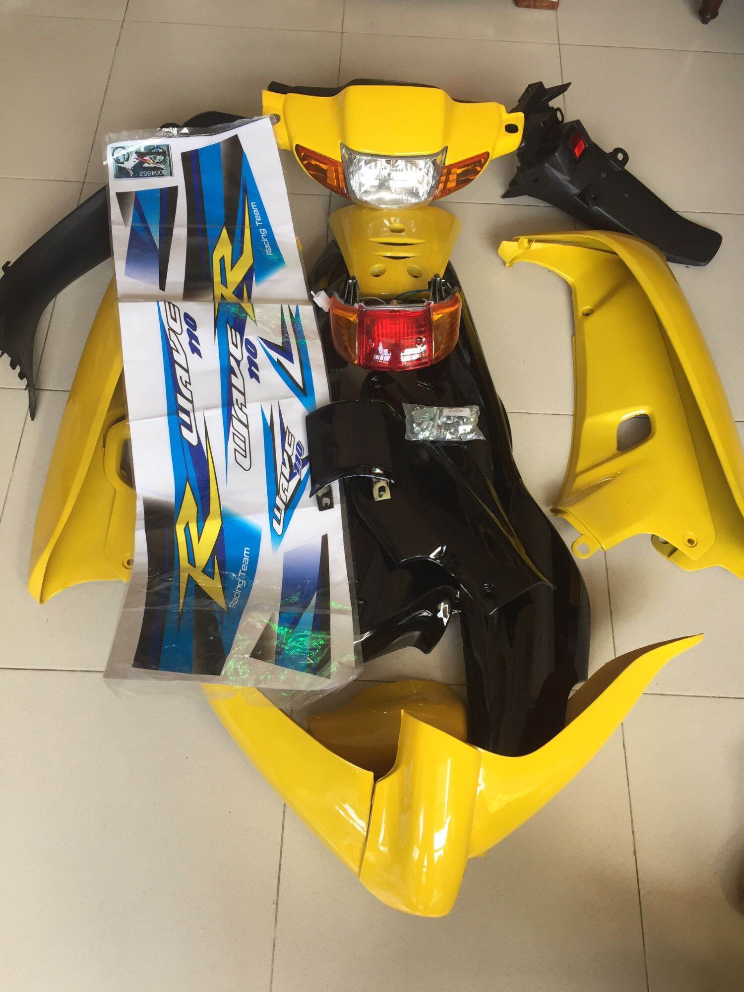Dàn áo Wave 110 màu vàng đen