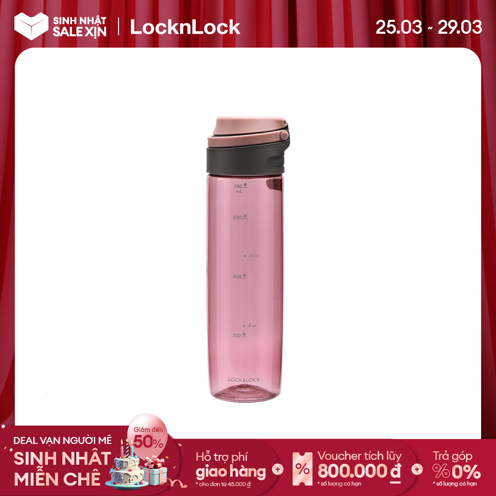 Bình nước bằng nhựa tritan One Touch Sport 750ml màu hồng hiệu Lock&Lock - ABF763PIK -