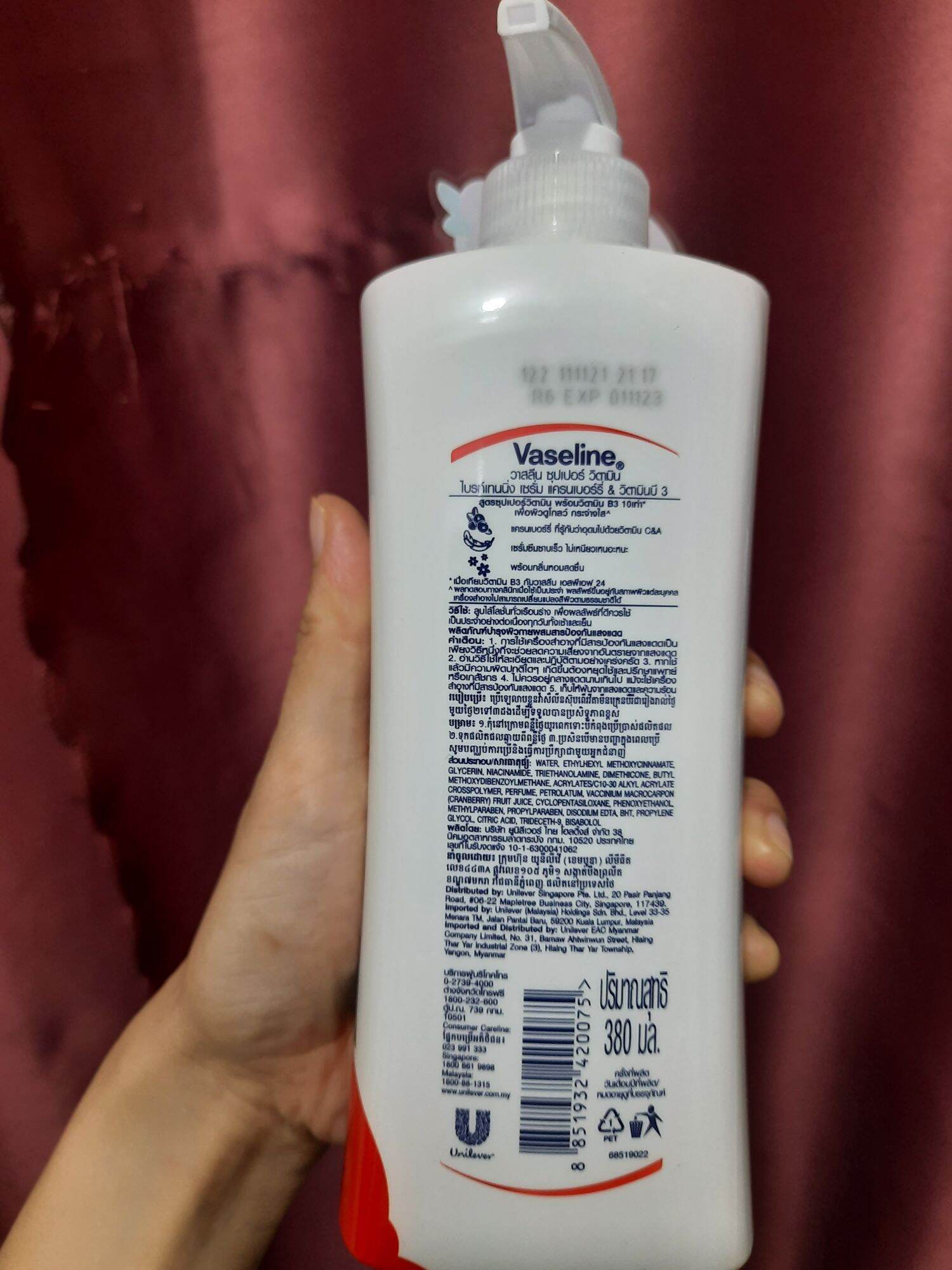 dưỡng body vasaline Thái Lan