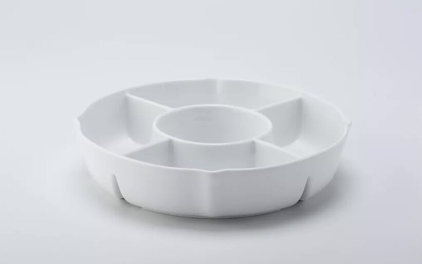 [HCM] Khay mứt 5 ngăn 24cm sứ trắng Minh Long+nắp