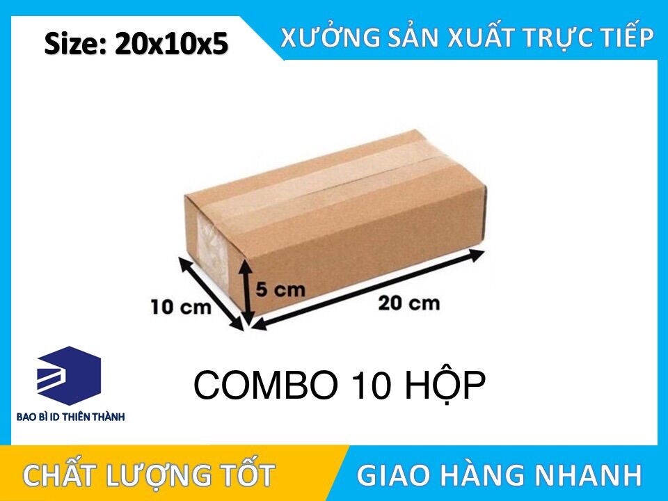 20x10x5 COMBO 10 Hộp thùng carton đóng hàng ship cod tiện lợi giá rẻ