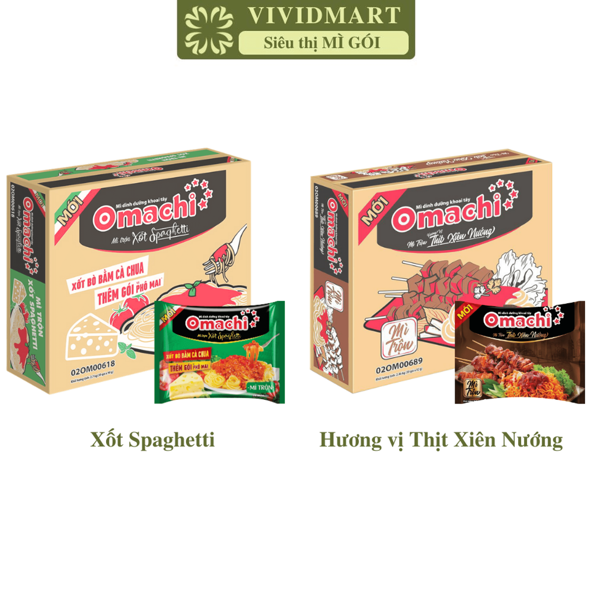 - MASAN - Mì gói trộn Omachi 2 vị: Spaghetti, Thịt xiên nướng - Omachi mì gói trộn, mì trộn Omachi gói, Omachi mì trộn, Mì trộn Omachi