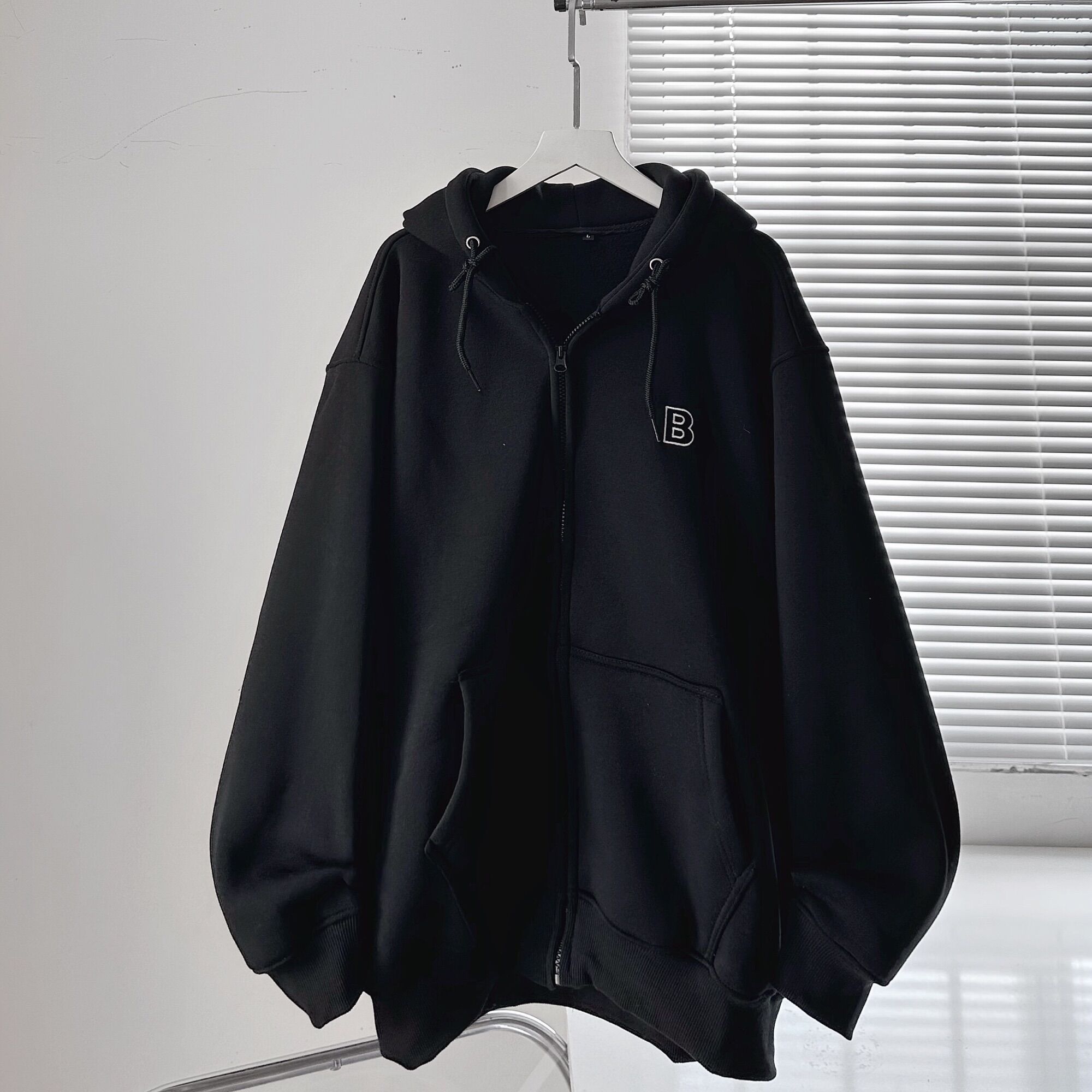 Áo khoác hoodie zip nỉ lót bông thêu chữ B _HT.Store96