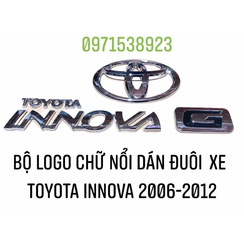 Logo chữ nổi toyota innova g dán đuôi xe innova