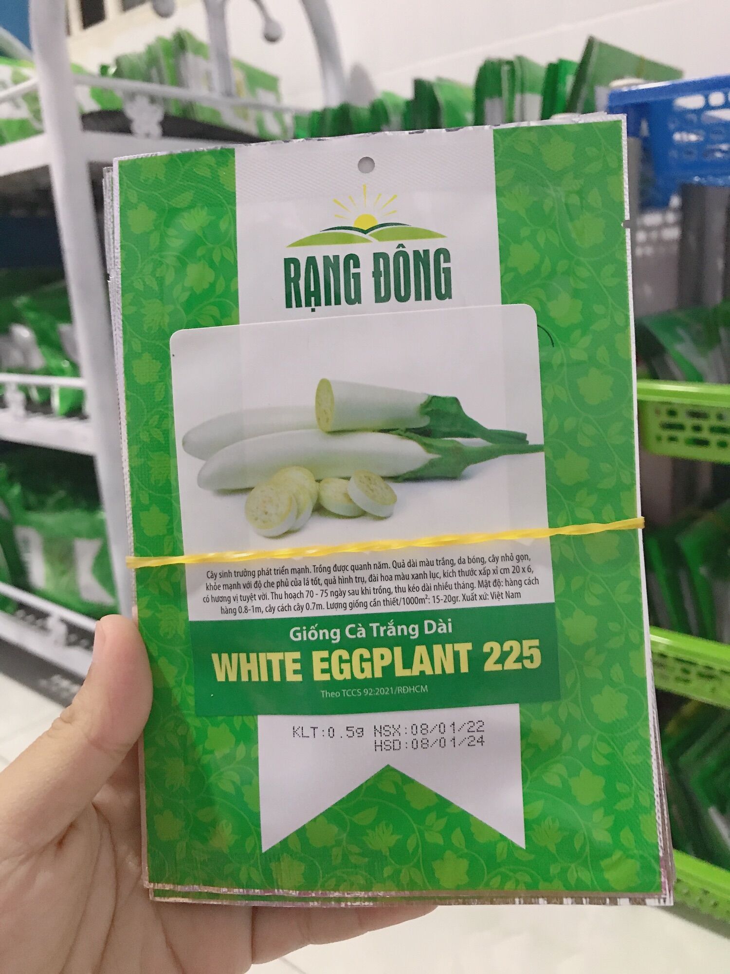 Hạt giống cà trắng dài Rạng Đông gói 0,5g