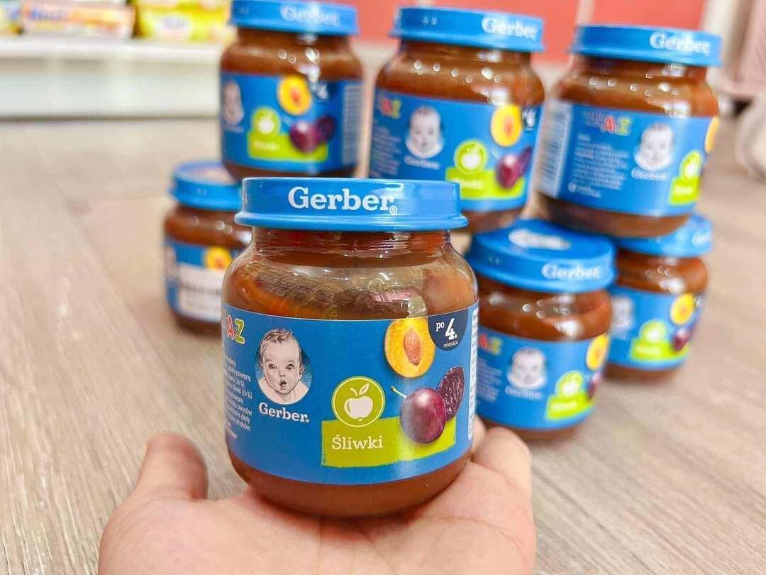 Mận đen nghiền Gerber Nga cho bé từ 4m+