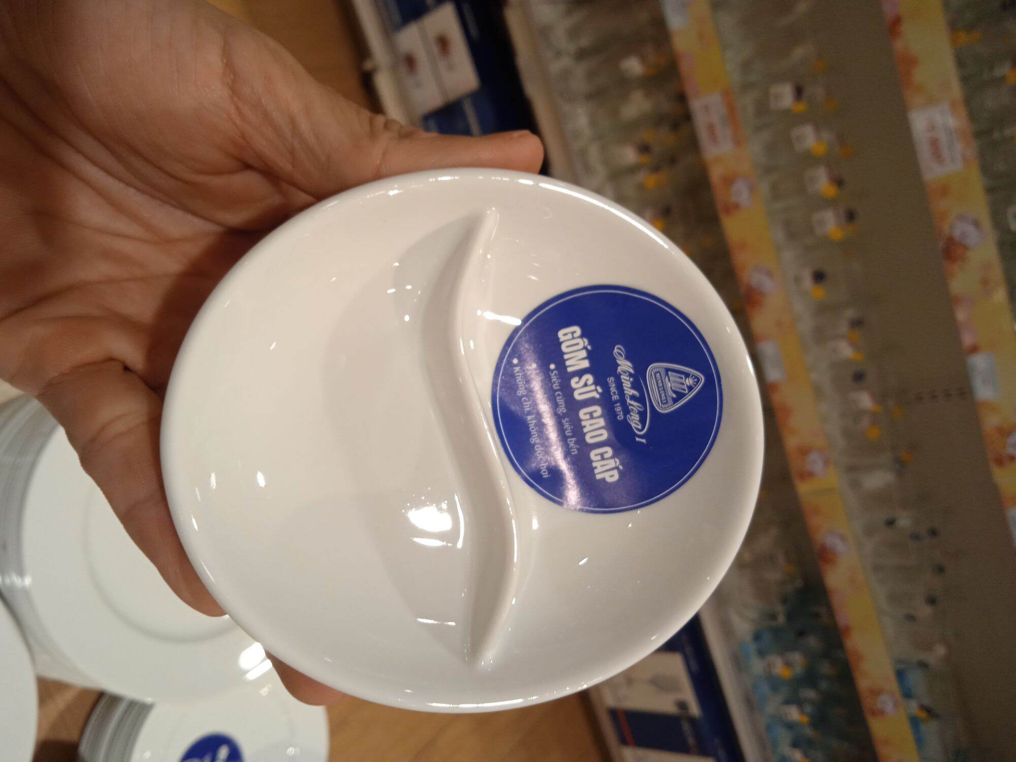 Chén chấm 2 ngăn - gốm sứ Minh Long