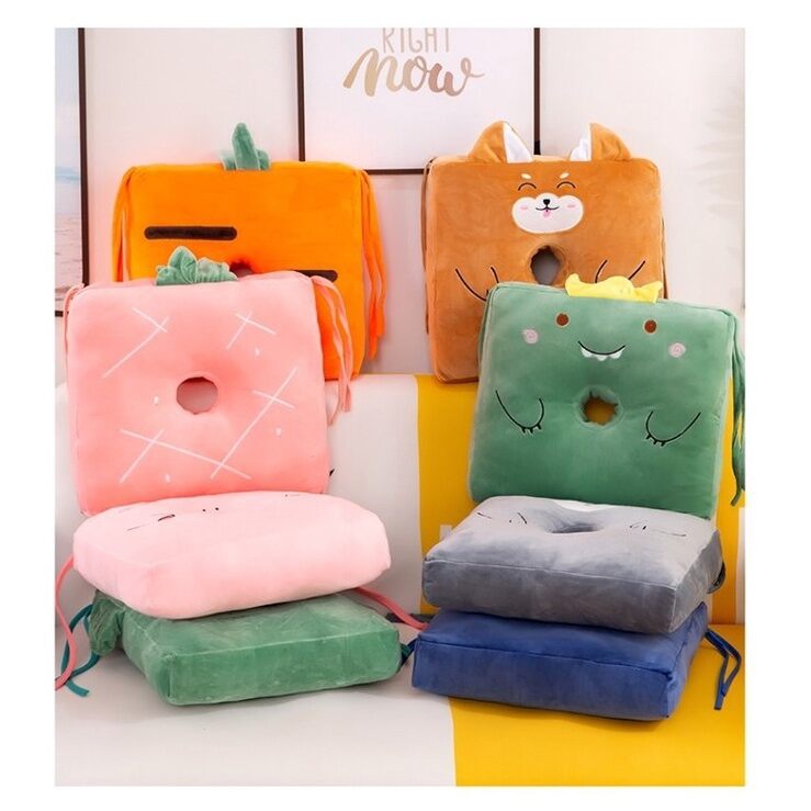 Đệm lót ngồi, kê lưng, gối kê ngủ, đút tay văn phòng mẫu heo,gà,vịt, chó TH5