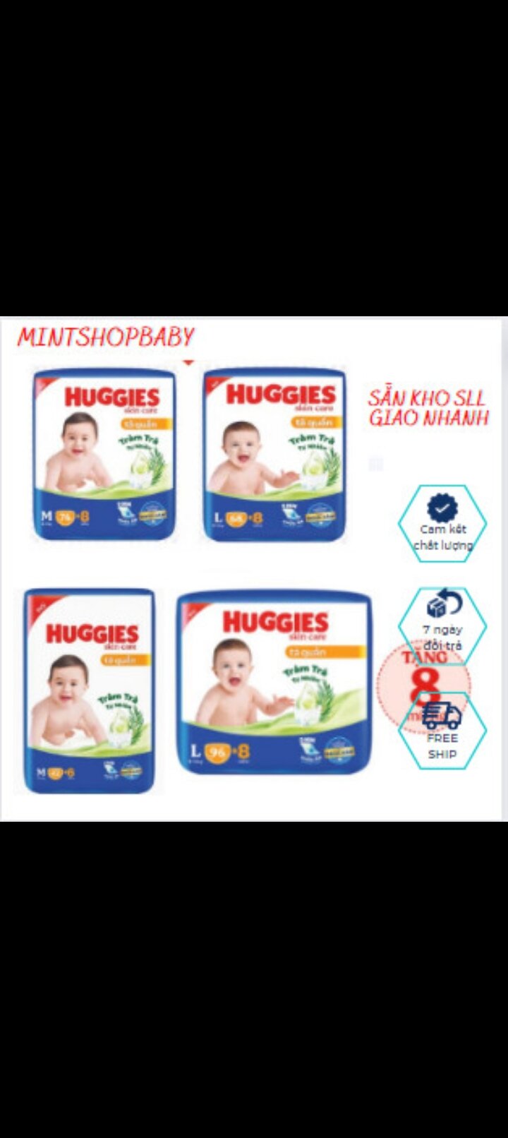 [Tách bịch] 10 Miếng dùng thử Tã Bỉm Quần Huggies skincare mới mỏng 0.2cm size L/M/xl thin and soft size XL 10 miếng