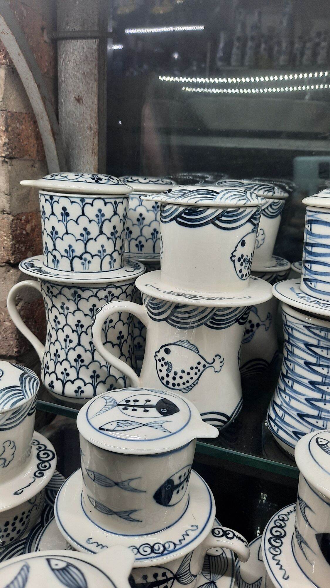 Bộ cà phê phin, coffee gốm sứ vẽ tay Bát Tràng