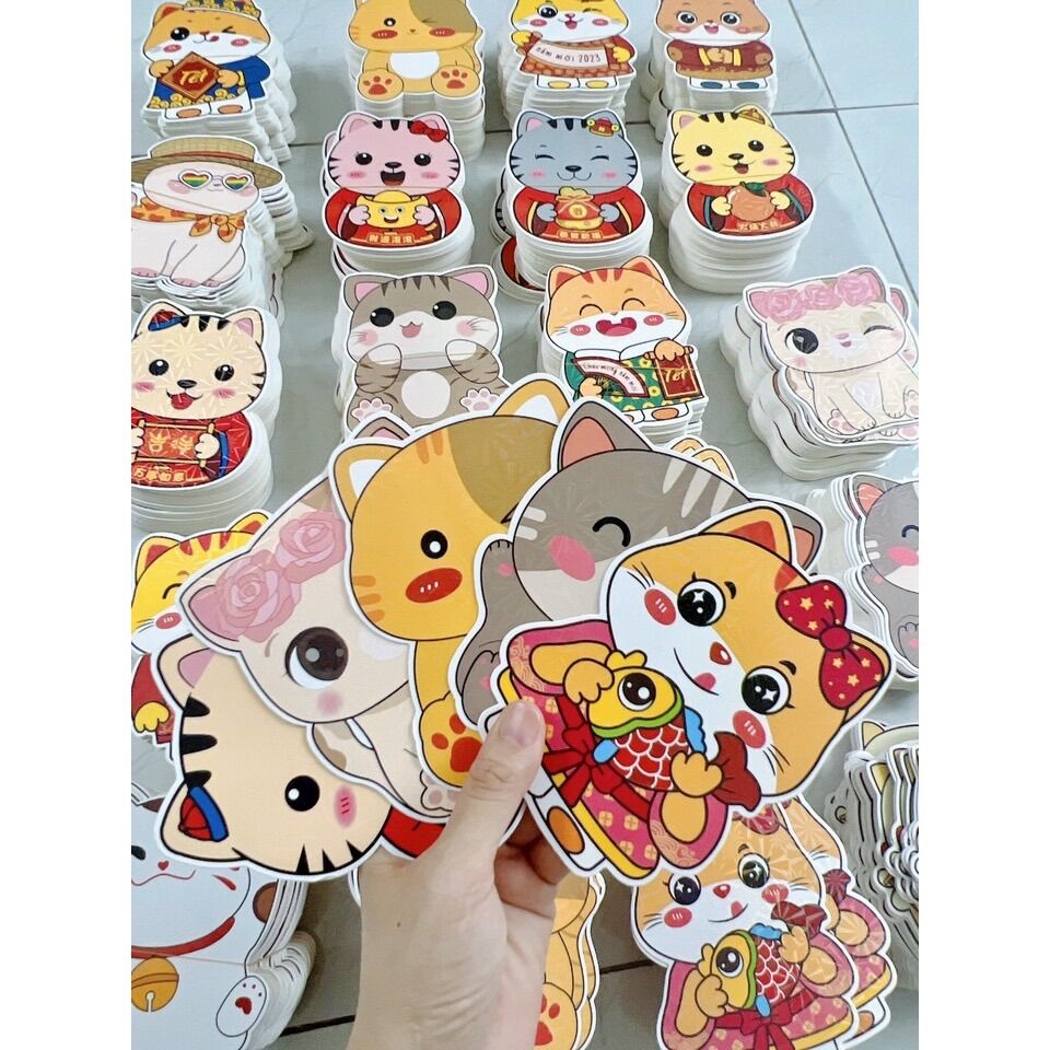 Bao lì xì chibi hình con mèo tết 2023