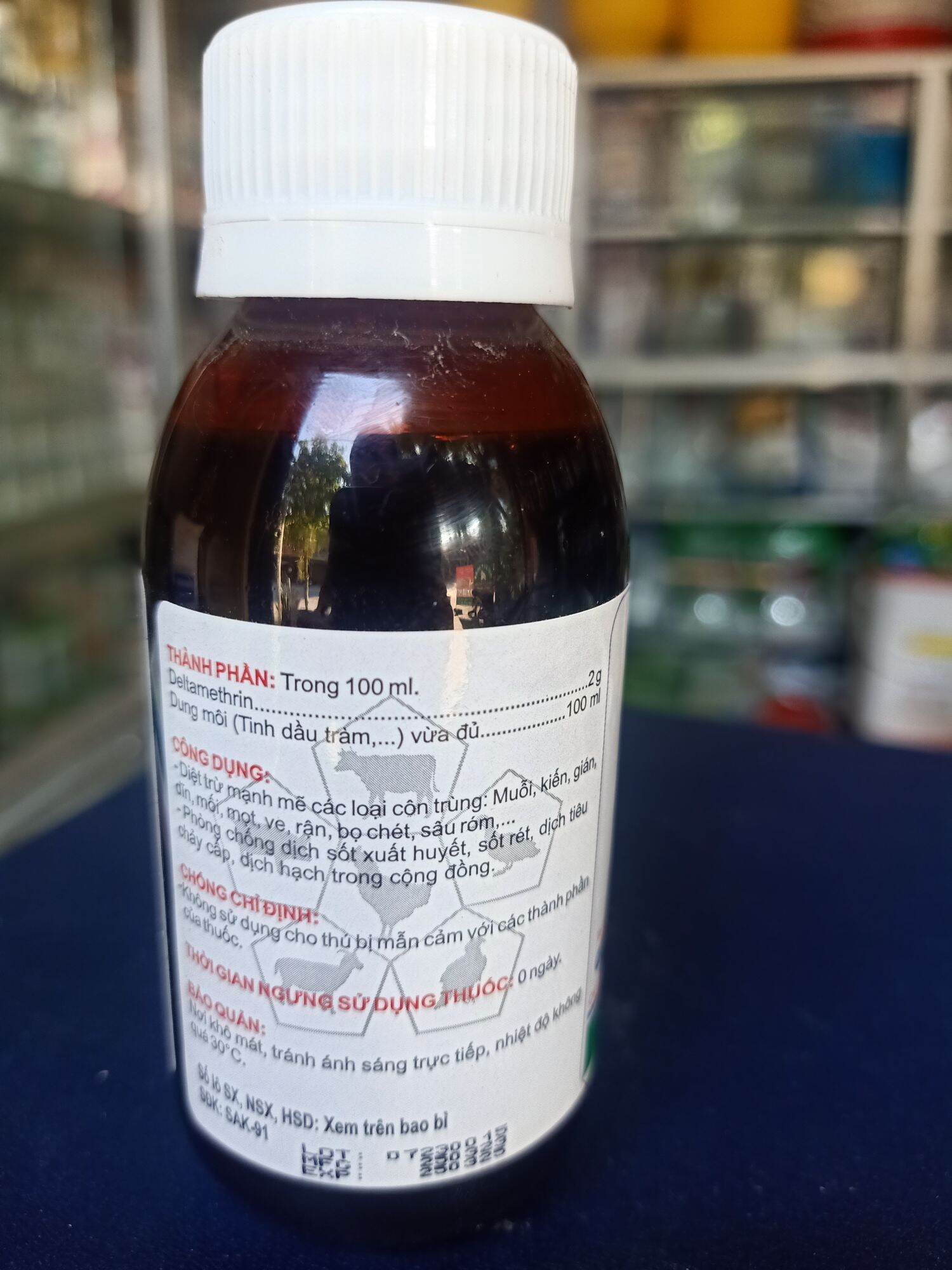 Diệt Côn Trùng ruồi, muỗi, kiến gián Deltarin chai 100ml