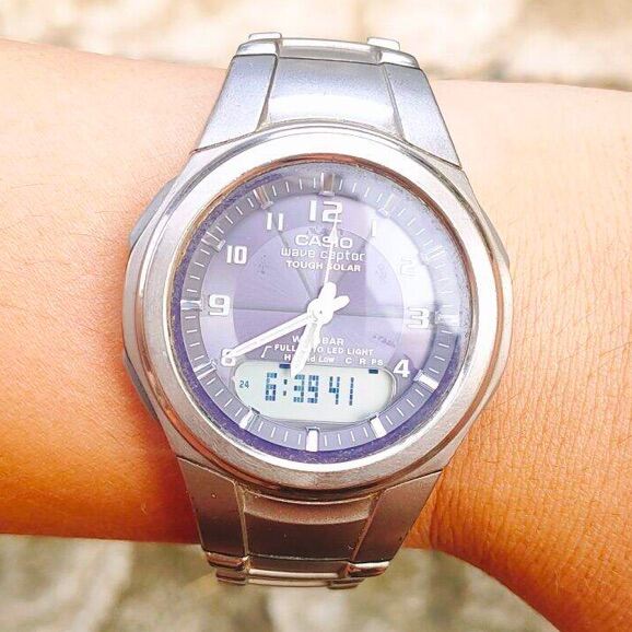 Casio wave captor WVA-400J, Pin solar, Size 41mm, Độ mới 95%