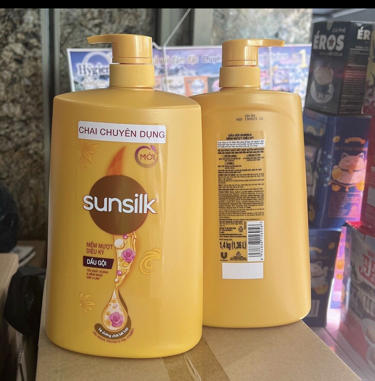 Dầu Gội sunsilk vàng chai to 1kg4 siêu thơm mượt tóc