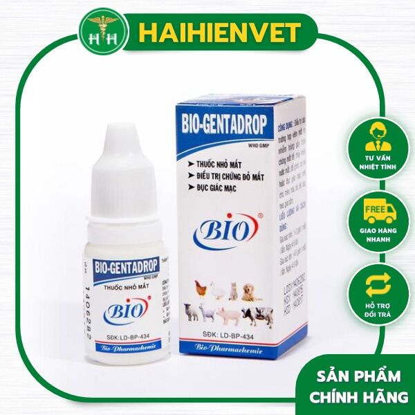 Bio gentadrop 10ml - nhỏ mắt chó mèo, gia cầm, gia súc