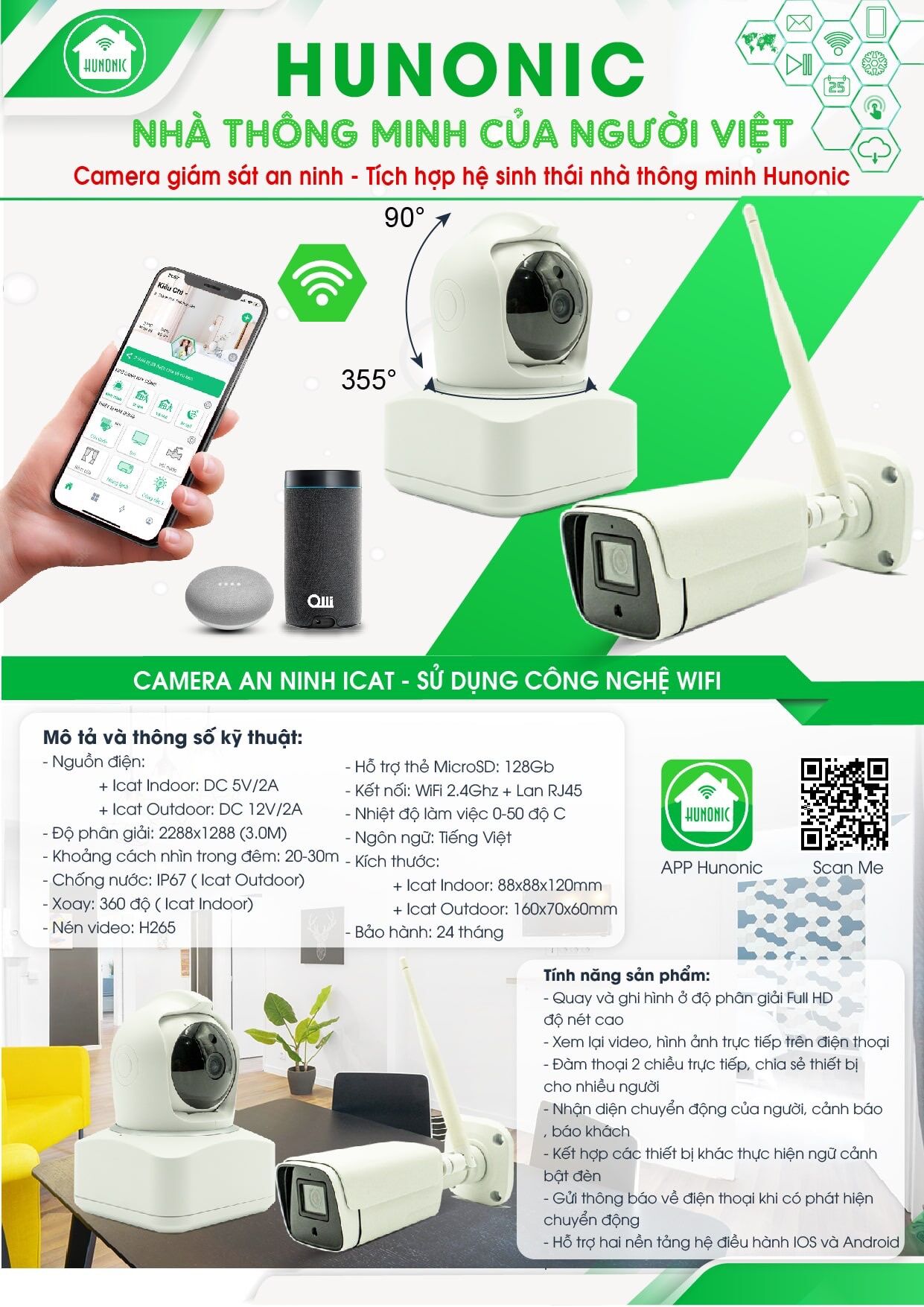 Camera Ai Hunonic Icat Trong nhà