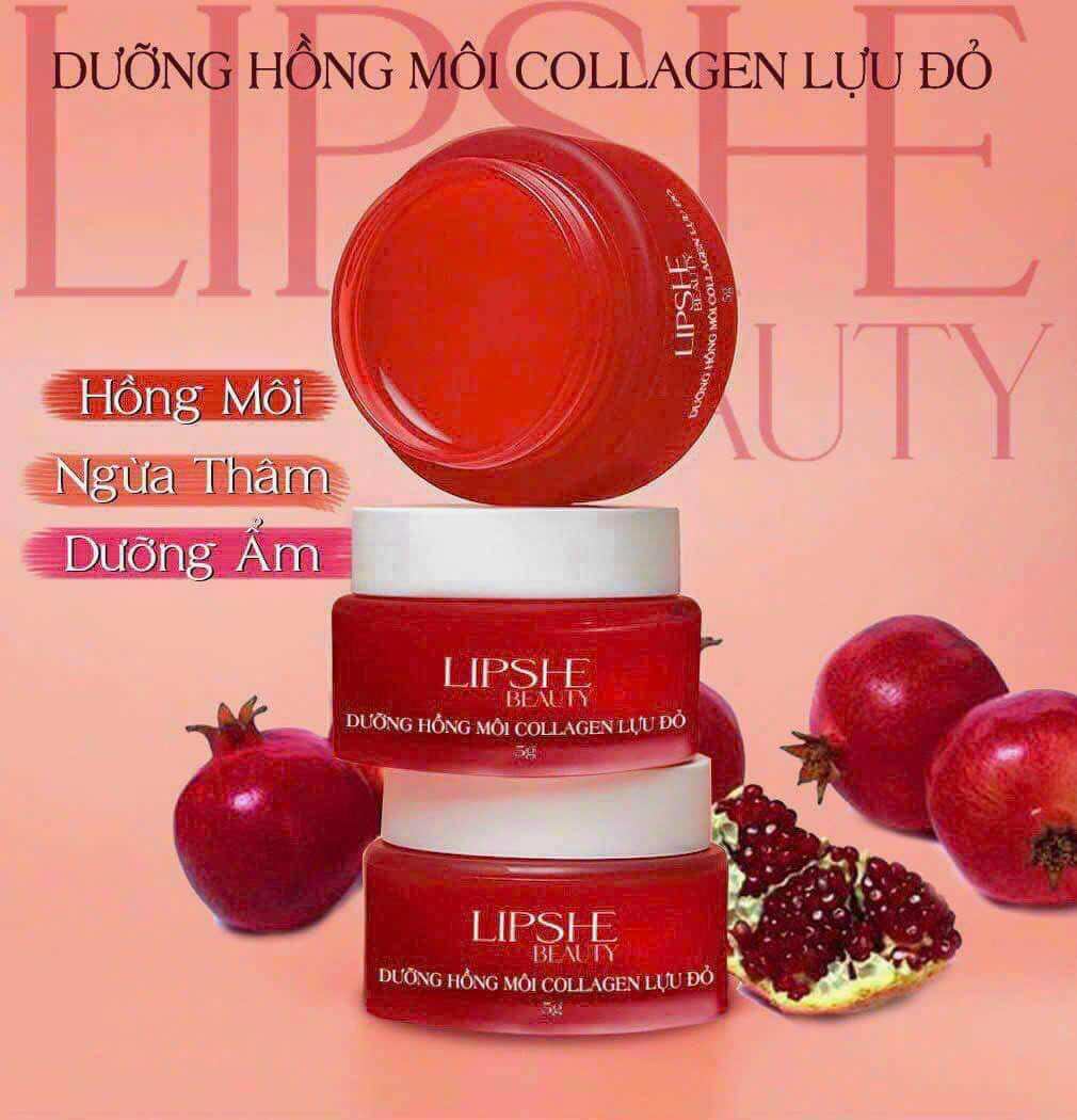 Dưỡng Hồng Môi Collagen Lựu Đỏ Lipshe