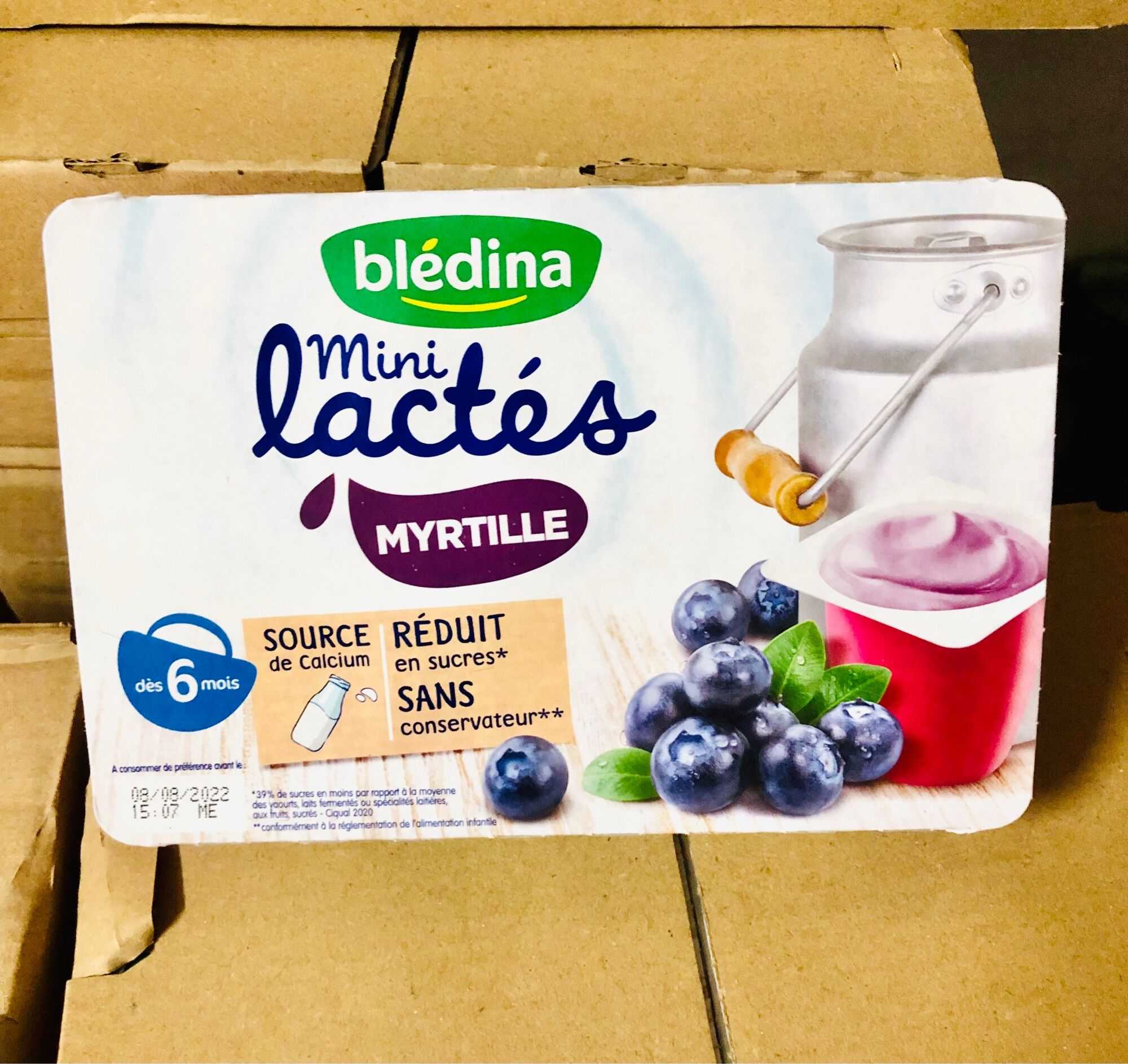 Sữa chua bledina vị việt quất, vị tự nhiên,đào lê date 10/23 vỉ = 6*55g