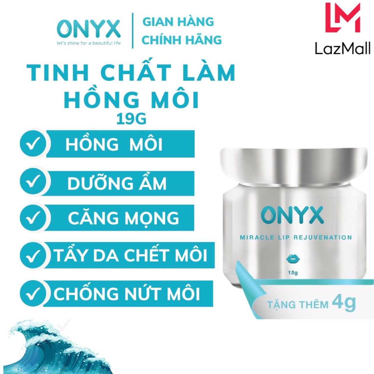 Tinh chất làm hồng và lấp đầy rãnh môi onyx miracle lip rejuvenation 19g | onyxcosmetics bảo thy
