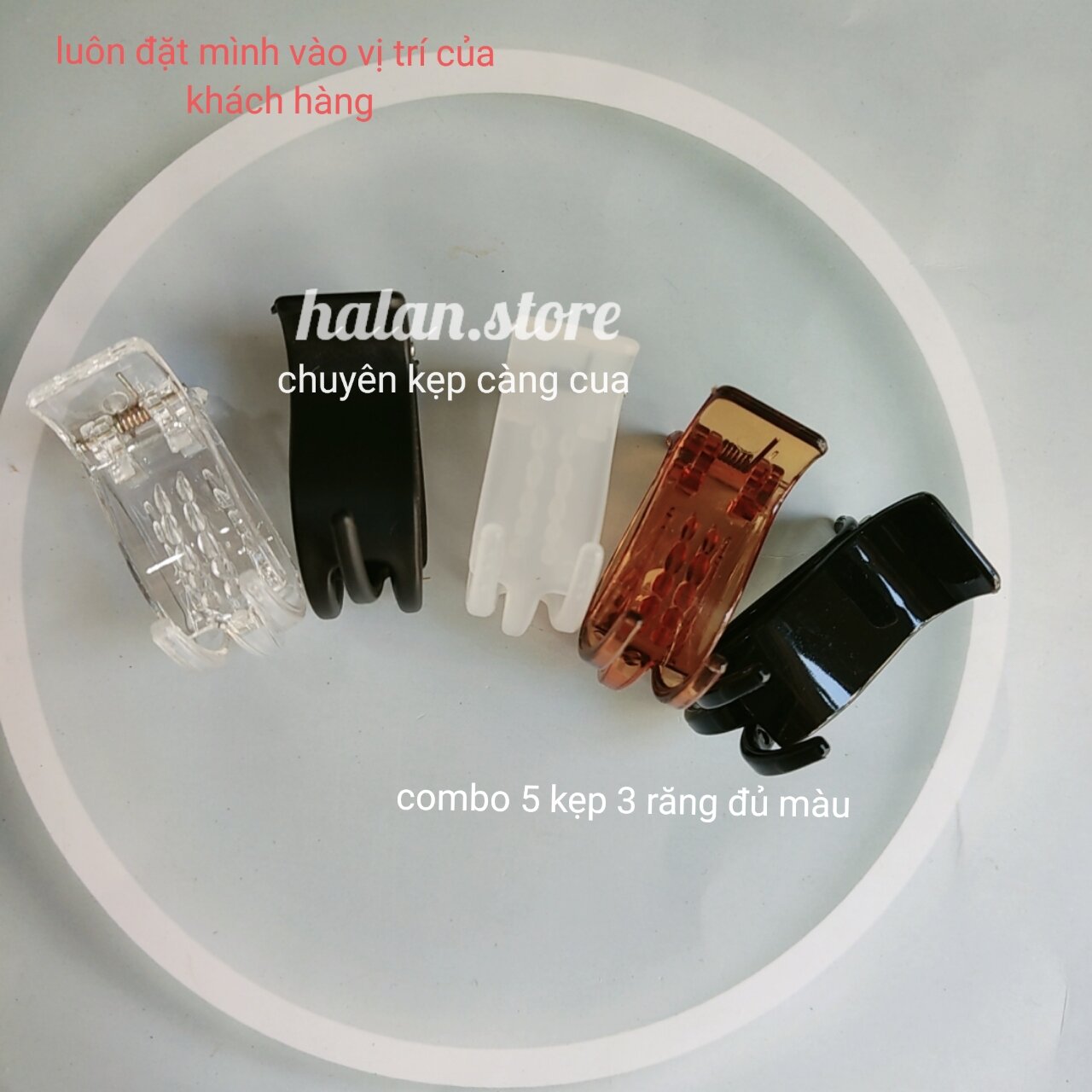 Combo 5 kẹp càng cua 3 răng đủ màu(hình thật giá sỉ)