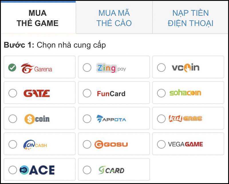 Thẻ Game, Thẻ Nạp Điện Thoại