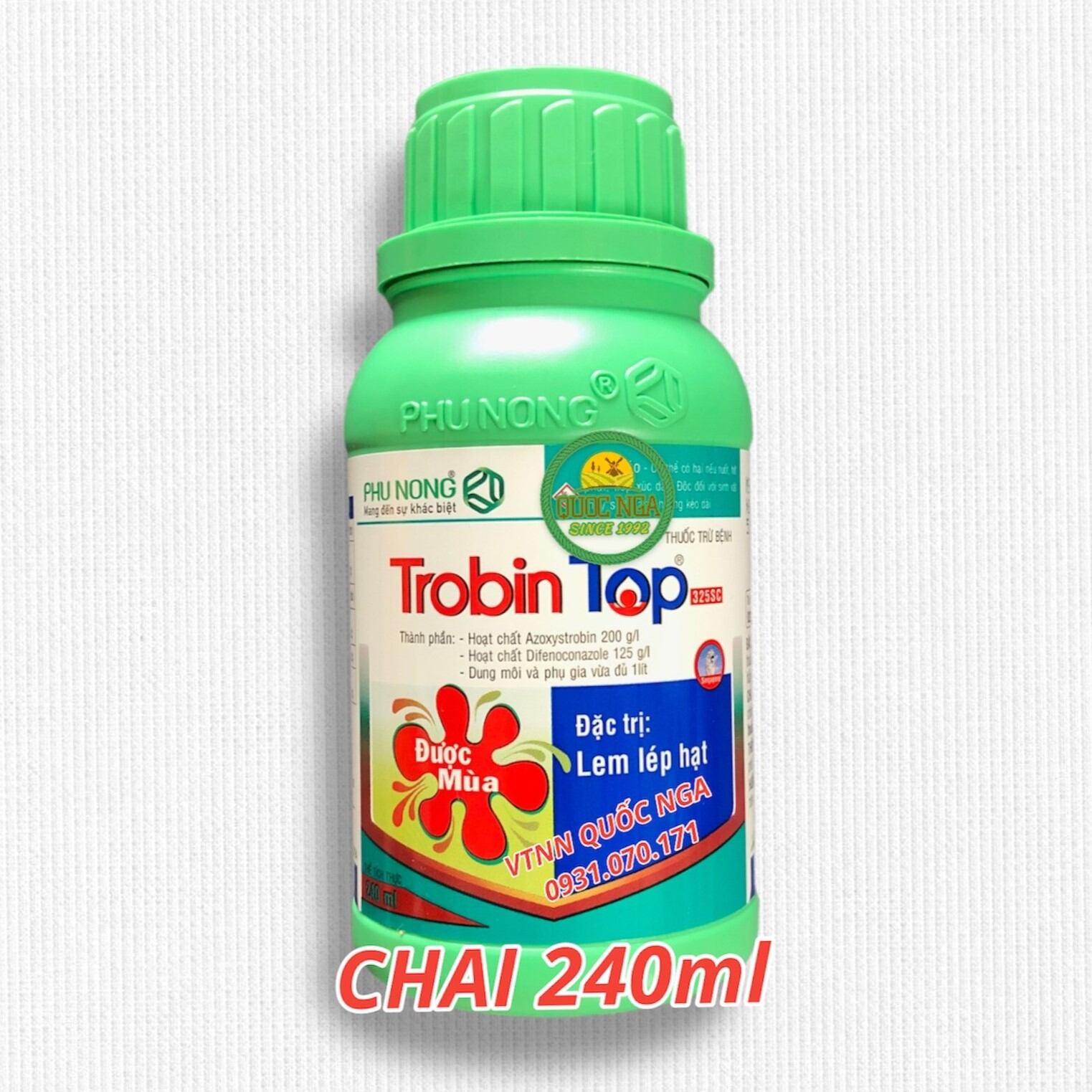 Thuốc trừ bệnh trobin top 325sc - chuyên trừ đạo ôn, lem lép hạt, khô vằn, thán thư, rỉ sắt