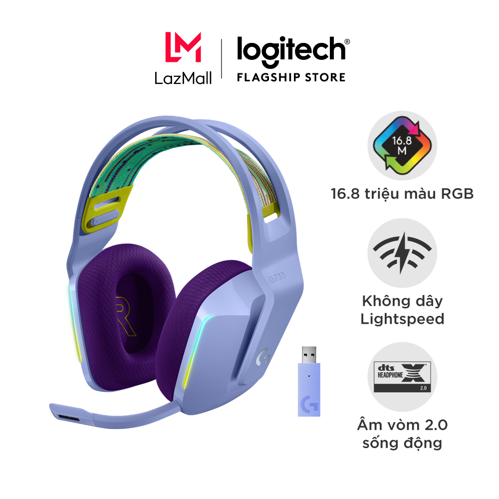 Tai nghe game không dây Lightspeed Logitech G733 - Headband tùy chỉnh RGB Lightsync màn loa Pro-G Mi