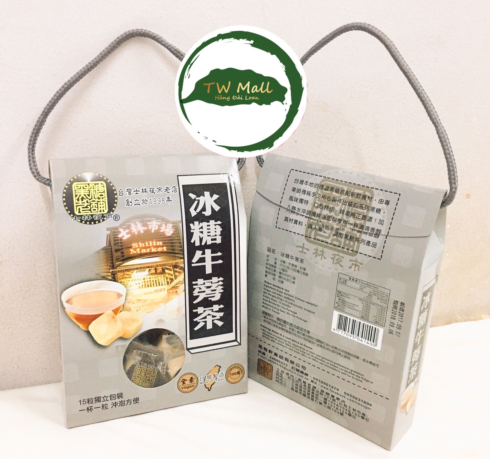 Trà rễ ngưu bàng đường phèn đài loan 270g tw mall trà đài loan