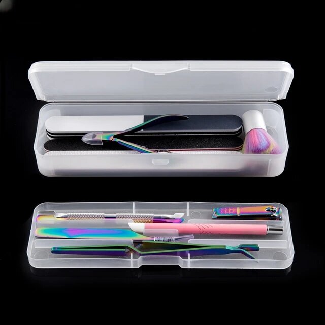 Hộp nhựa đựng cọ , đựng dụng cụ nails hai tầng