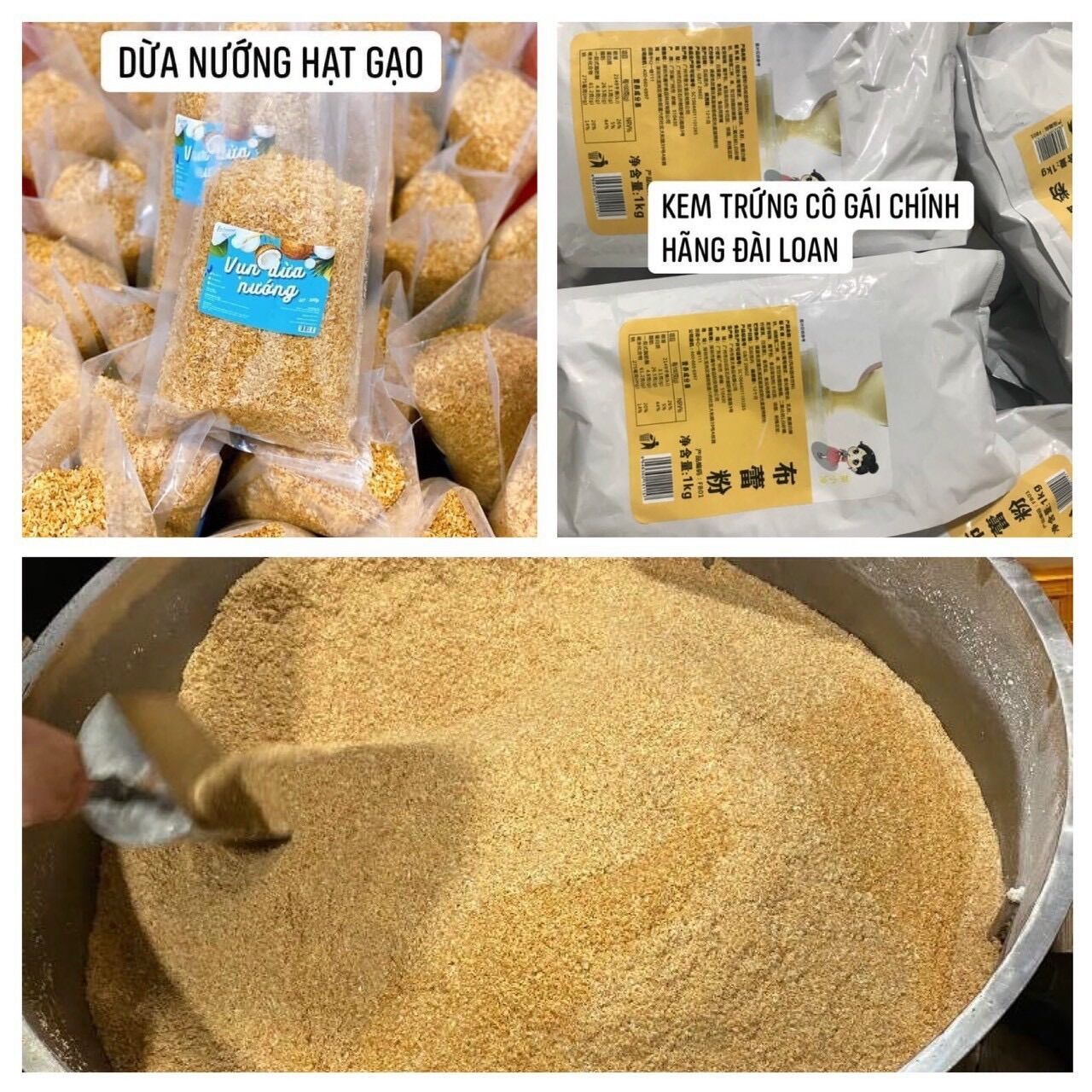 Vụn dừa nướng dạng gạo