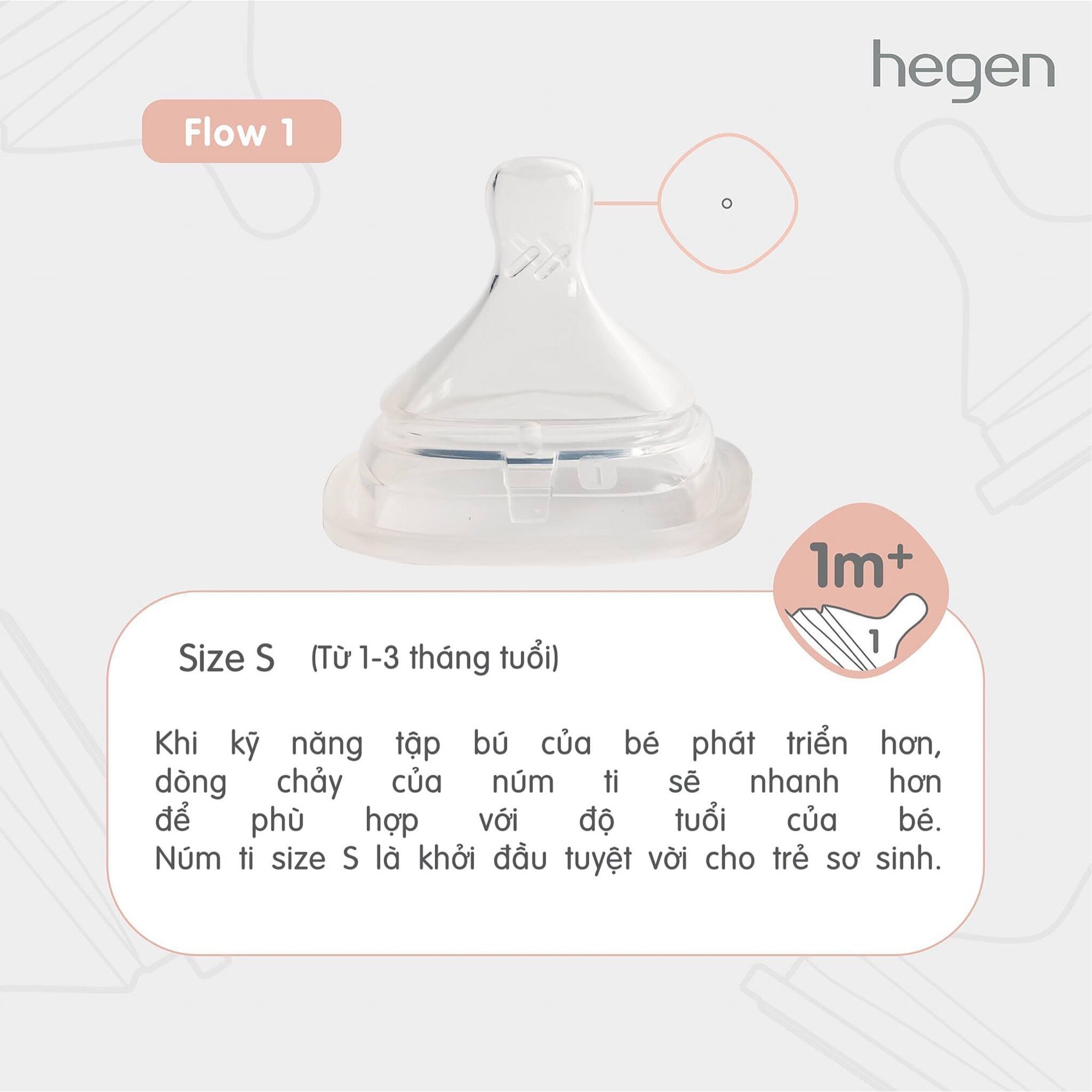 Núm ti thay thế bình sữa Hegen