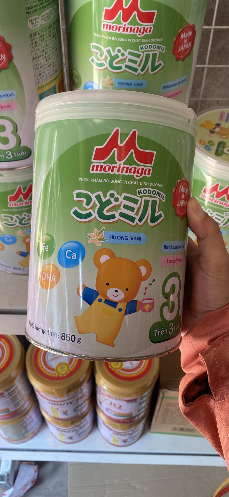 Thanh lý xả kho sữa morinaga số 3-850g vani