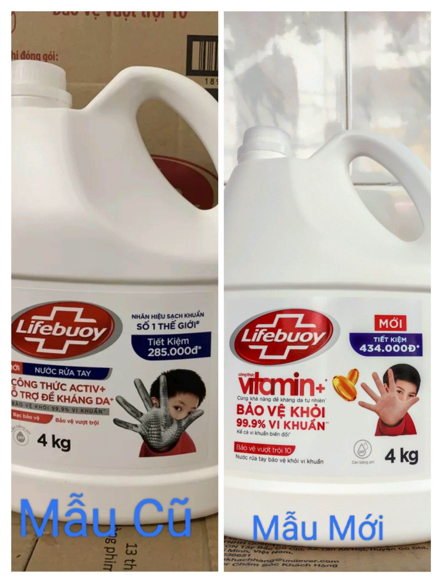Nước rửa tay Lifebuoy Bạc Bảo Vệ Can 4kg, giúp sạch khuẩn và bảo vệ khỏi 99.9% vi khuẩn.