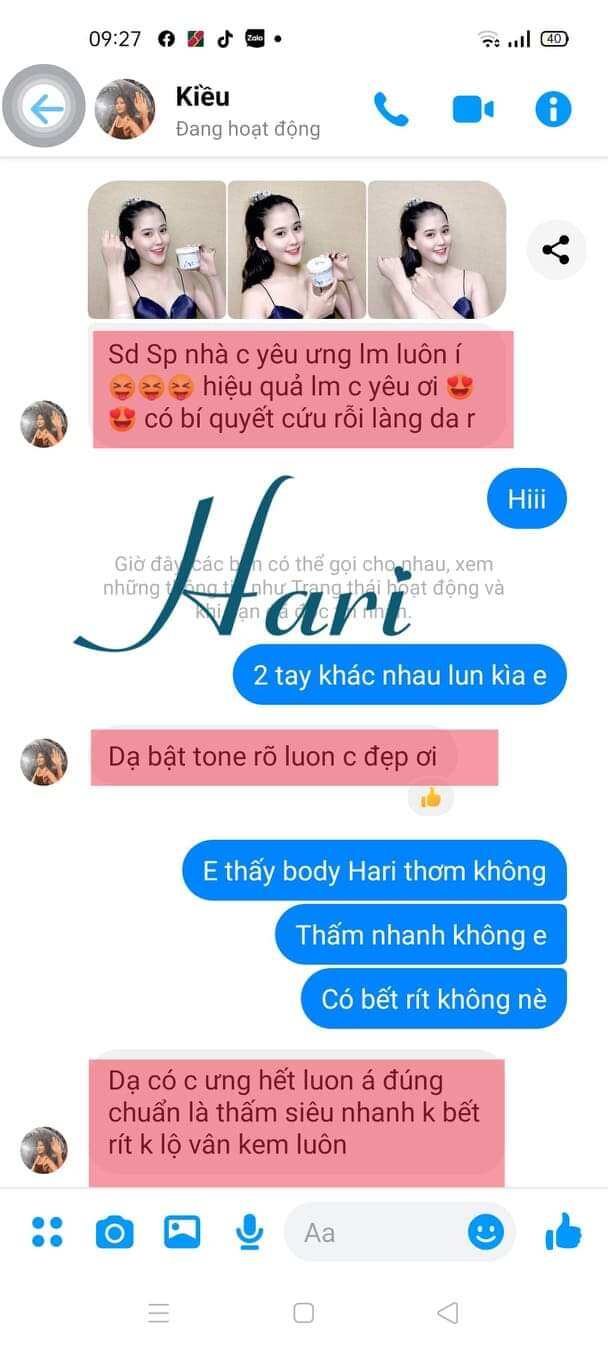 KEM BODY DƯỠNG DA HARI