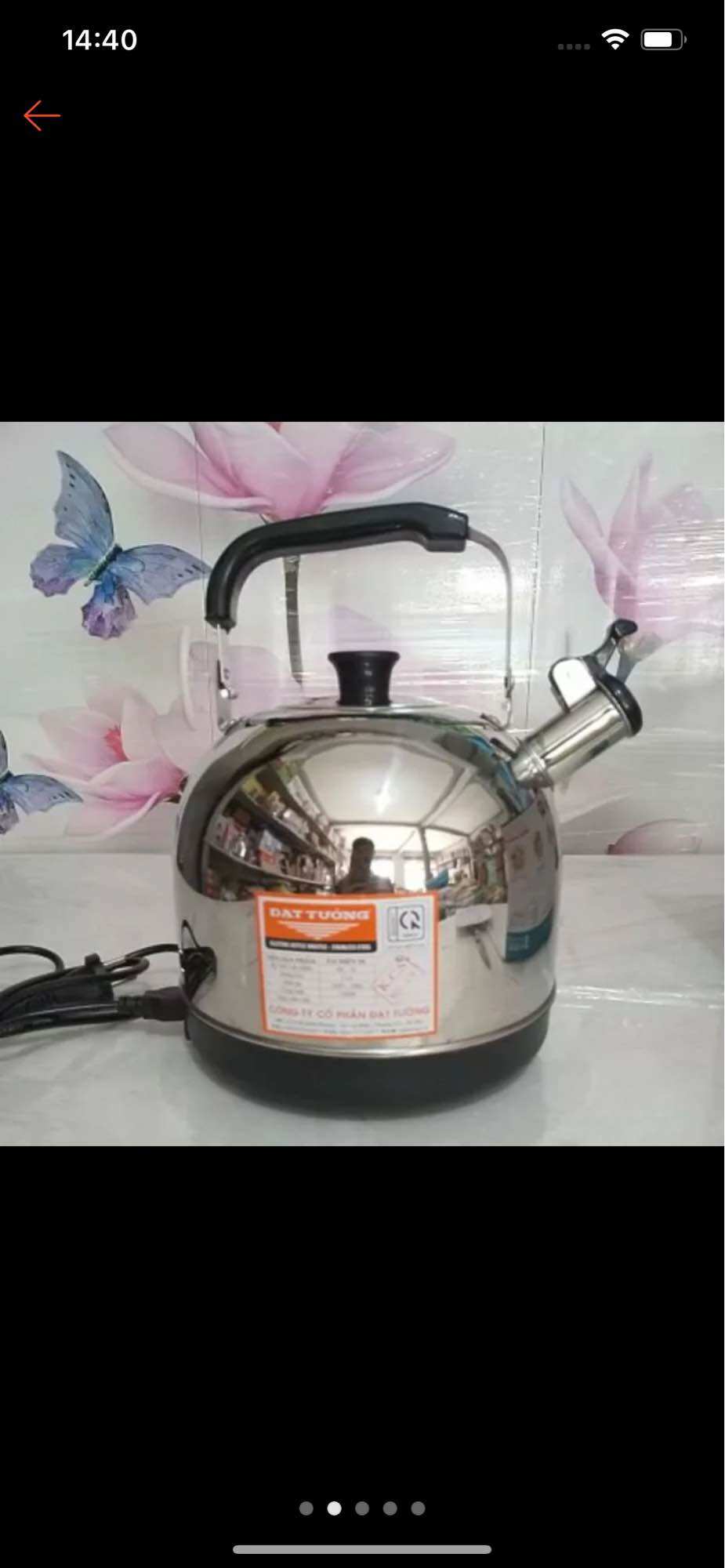 Ấm siêu tốc inox dung tích 5L Đạt tường