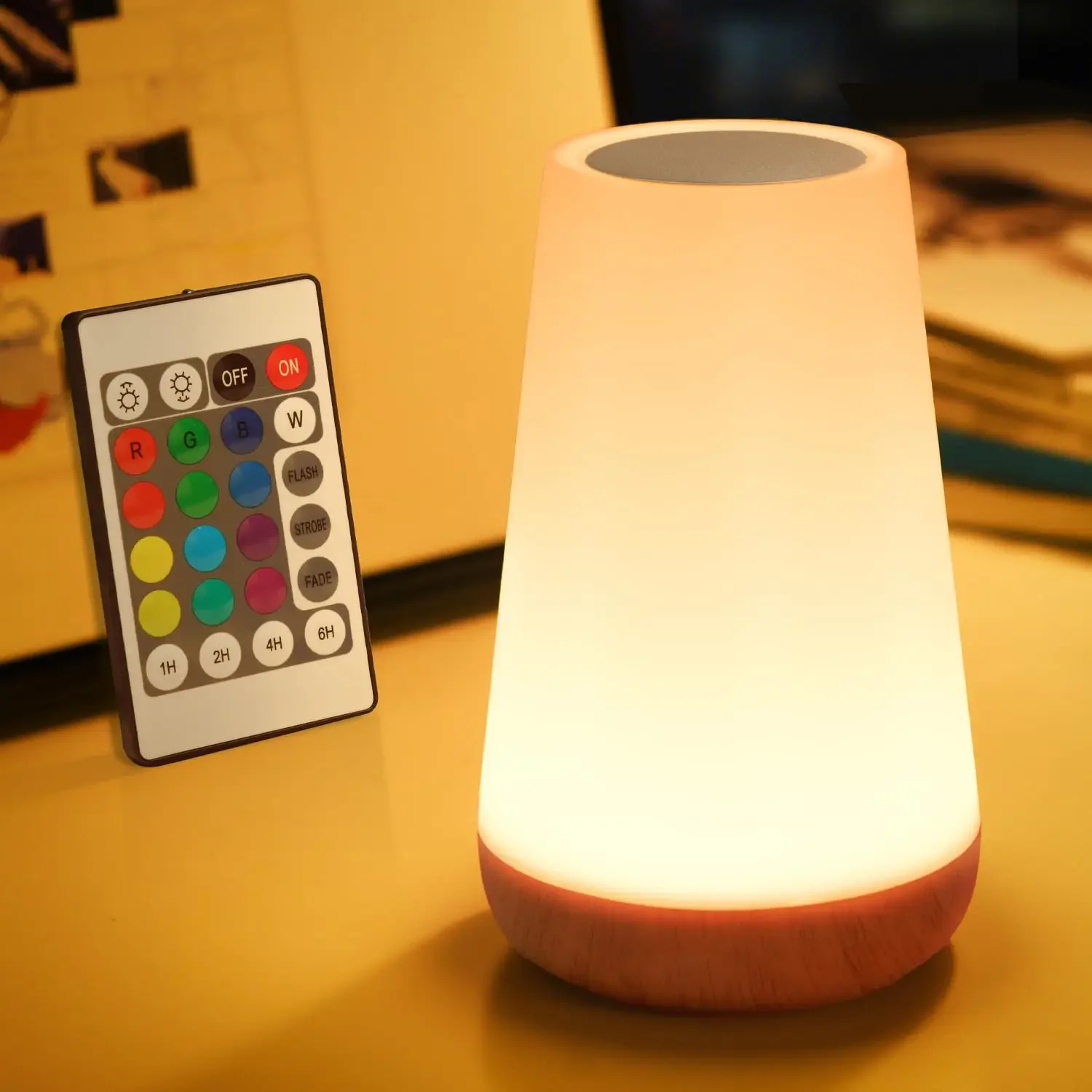 Đèn Ngủ LED RGB Cho Phòng Ngủ Trẻ Em 13 Màu Điều Khiển Cảm Ứng Có Thể Điều Chỉnh Độ Sáng Đèn Bàn Đầu Giường Có Thể Sạc Lại Di Động
