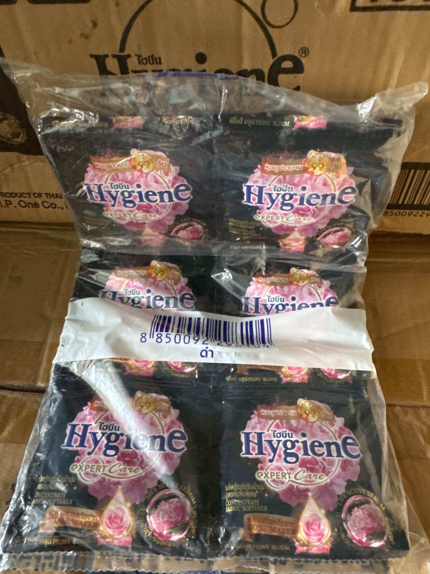 Nước xả vải Hygiene Thái Lan màu đen, 120 gói, có tiếng việt