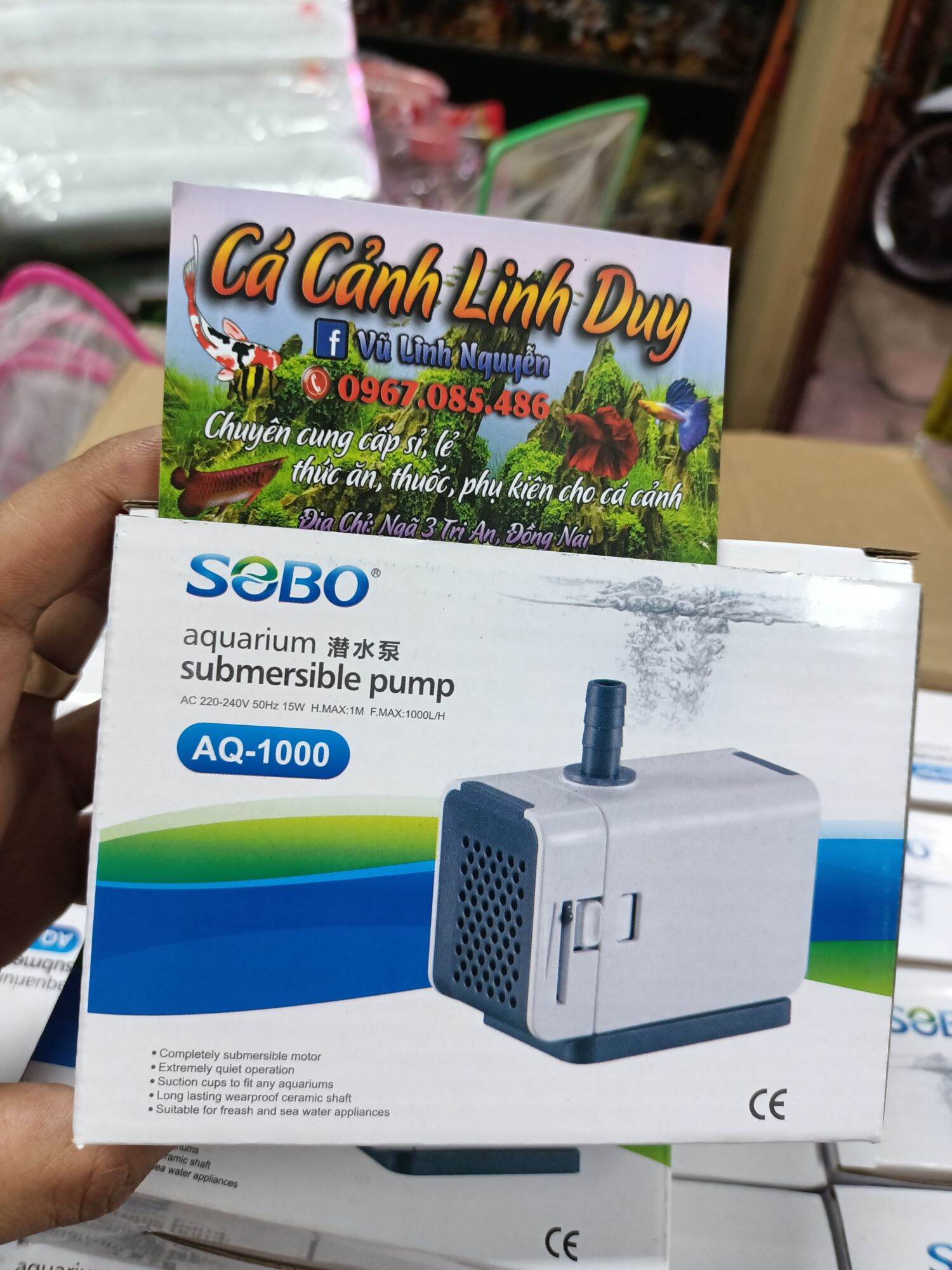 MÁY BƠM HỒ CÁ , MÁY BƠM CHÌM SOBO AQ 1000 ( 15w )